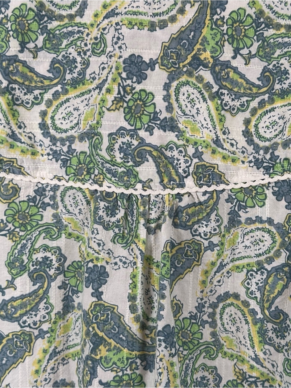 Women's Paisley Button-Front Shirt - Green/Blue - Picture 4 of 5